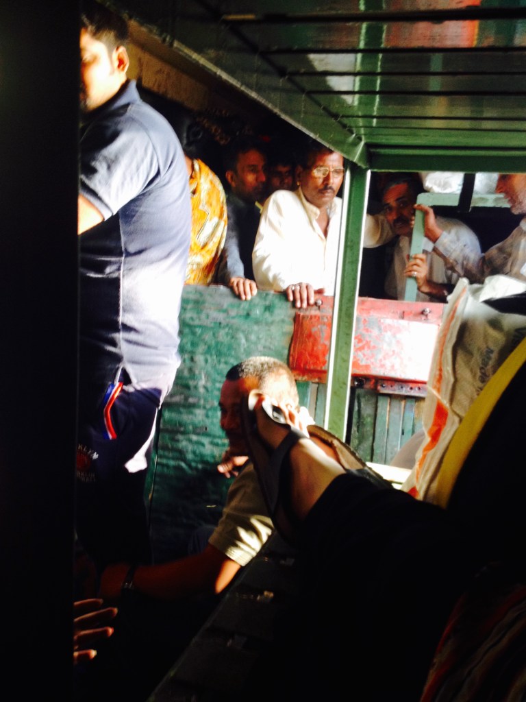 Travelling in the luggage carriage 